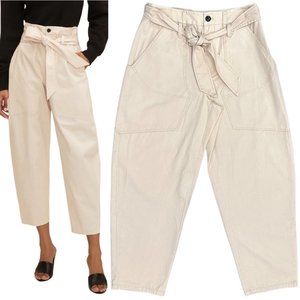 Marissa Webb Adler Canvas High-Rise Balloon Barrel Leg Ankle Pant in Chiffon